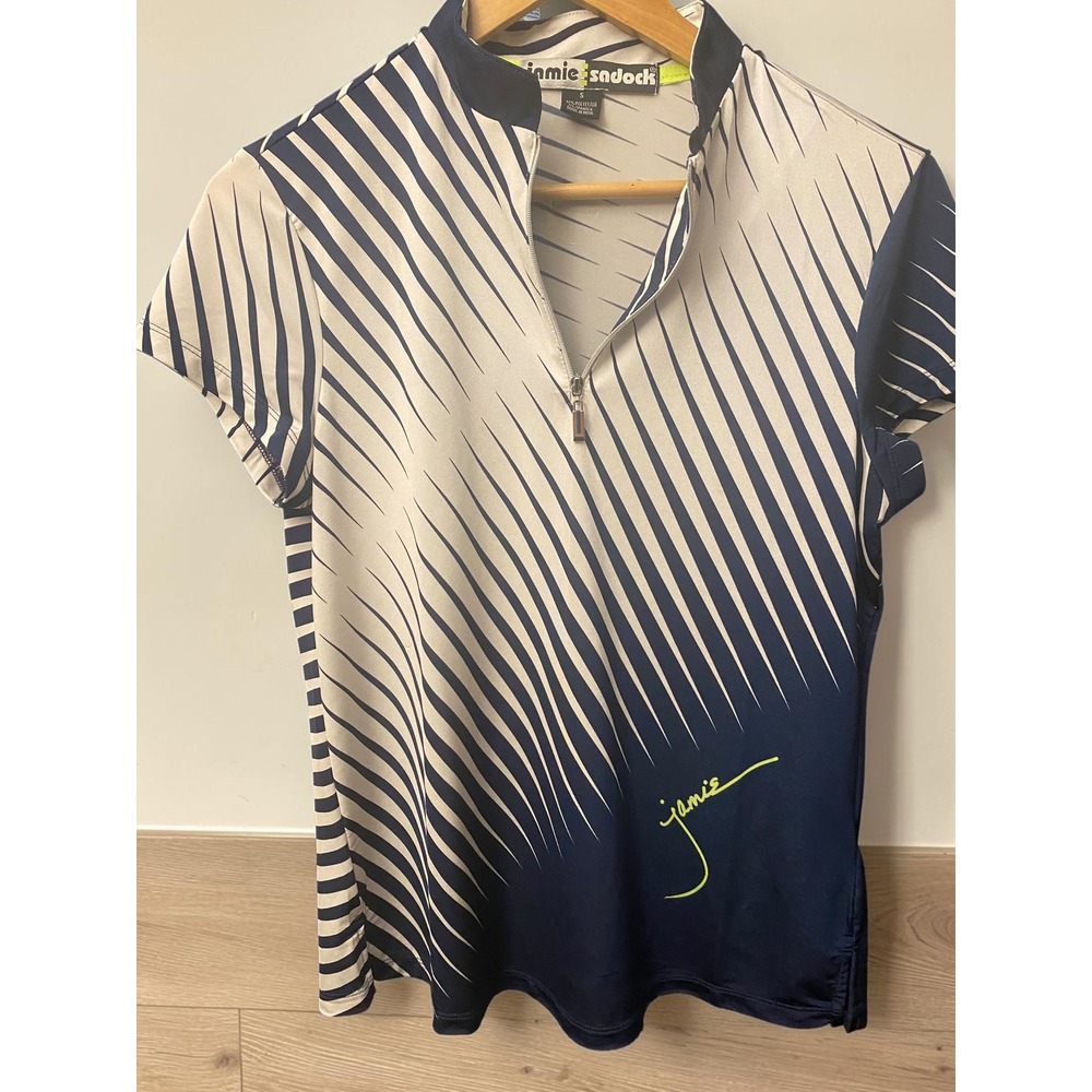 Jamie Sadock Signature Quarter Zip Sunburst Navy Blue Womens Small Golf Shirt